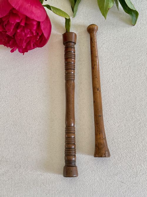 two antique treen welsh knitting sheaths - CATEGORY: ANTIQUE MISCELLANEOUS - DATED 19TH CENTURY