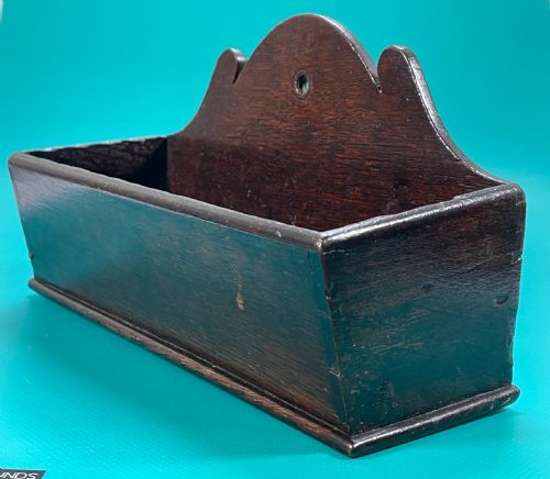 a georgian oak wall pocket or candle box - CATEGORY: ANTIQUE MISCELLANEOUS - DATED GEORGIAN