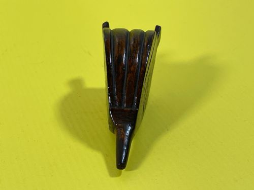 ANTIQUE TREEN SNUFF BOX BELLOWS SHAPED - ADDITIONAL PHOTO 2
