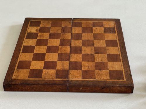 ANTIQUE BACKGAMMON DRAUGHTS GAMES BOX - ADDITIONAL PHOTO 6