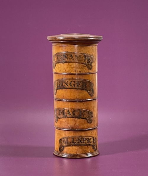 ANTIQUE TREEN SPICE TOWER 4 TIER TOWER - ADDITIONAL PHOTO 3