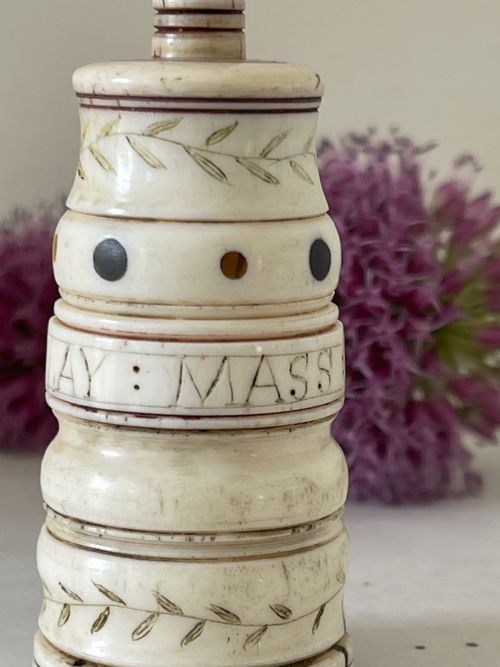 A RARE NAMED SCRIMSHAW COMBINED GO TO BED PRICKER WHALE BONE BARCLAY WHALING SHIP - ADDITIONAL PHOTO 18