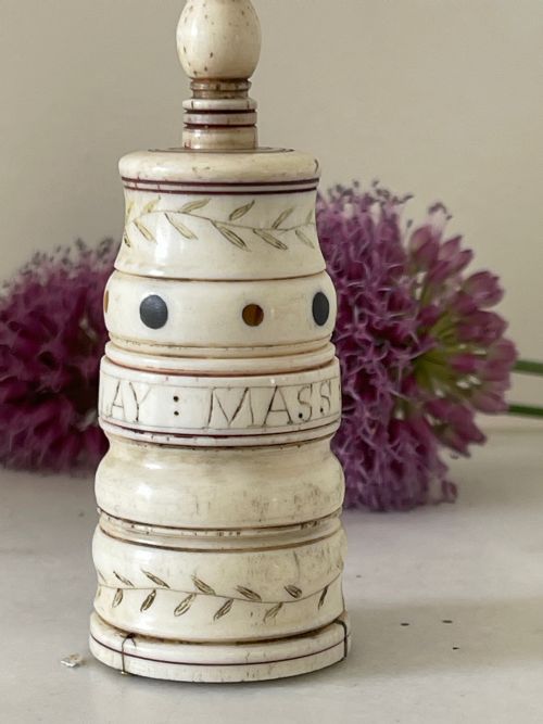 A RARE NAMED SCRIMSHAW COMBINED GO TO BED PRICKER WHALE BONE BARCLAY WHALING SHIP - ADDITIONAL PHOTO 19