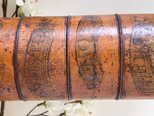 ANTIQUE TREEN FIVE TIER SPICE TOWER ORIGINAL LABELS - ADDITIONAL PHOTO 2