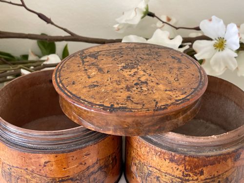 ANTIQUE TREEN FIVE TIER SPICE TOWER ORIGINAL LABELS - ADDITIONAL PHOTO 5