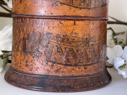 ANTIQUE TREEN FIVE TIER SPICE TOWER ORIGINAL LABELS - ADDITIONAL PHOTO 6