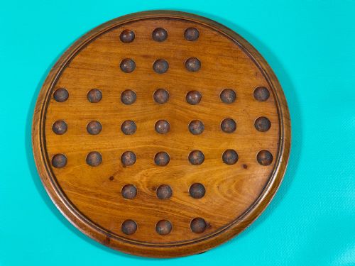 ANTIQUE SOLITAIRE BOARD VICTORIAN MARBLES - ADDITIONAL PHOTO 3