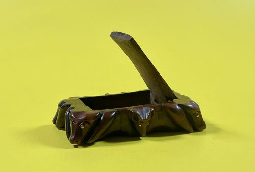 ANTIQUE SCOTTISH POCKET SNUFF BOX HOUNDS AND FOX - ADDITIONAL PHOTO 2
