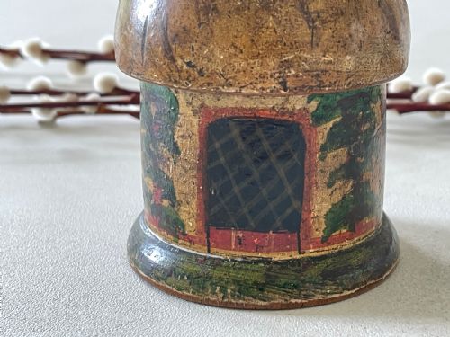 ANTIQUE FOLK ART COTTAGE MONEY BOX - ADDITIONAL PHOTO 5