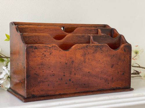antique mahogany stationery or letter rack - CATEGORY: ANTIQUE MISCELLANEOUS - DATED 19TH CENTURY