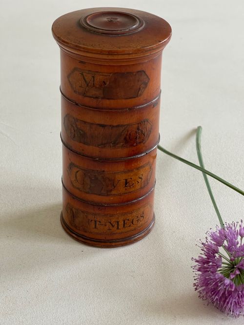 ANTIQUE TREEN SPICE TOWER FOUR TIER - ADDITIONAL PHOTO 1