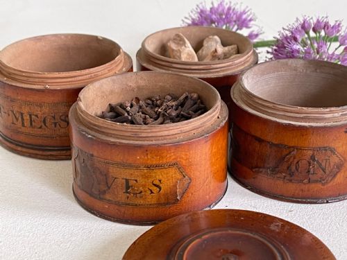 ANTIQUE TREEN SPICE TOWER FOUR TIER - ADDITIONAL PHOTO 2