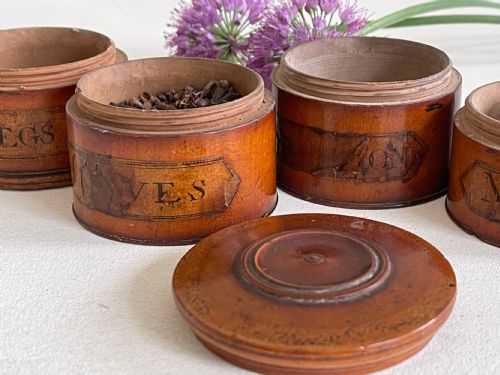 ANTIQUE TREEN SPICE TOWER FOUR TIER - ADDITIONAL PHOTO 3