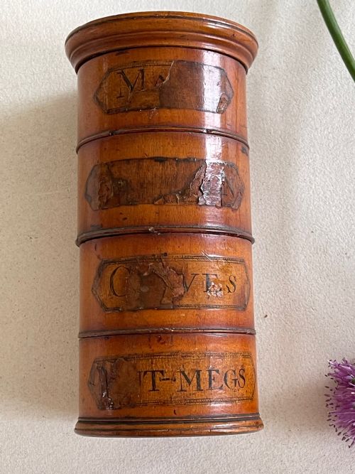 ANTIQUE TREEN SPICE TOWER FOUR TIER - ADDITIONAL PHOTO 6