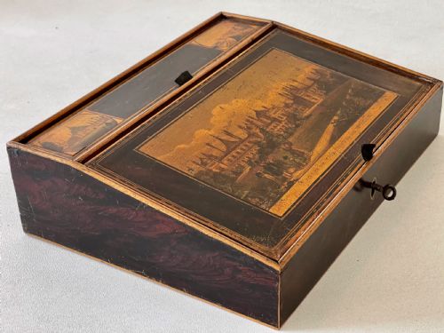 antique tunbridge ware writing slope small size - CATEGORY: ANTIQUE BOXES - DATED GEORGIAN