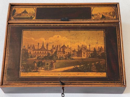 ANTIQUE TUNBRIDGE WARE WRITING SLOPE SMALL SIZE - ADDITIONAL PHOTO 9