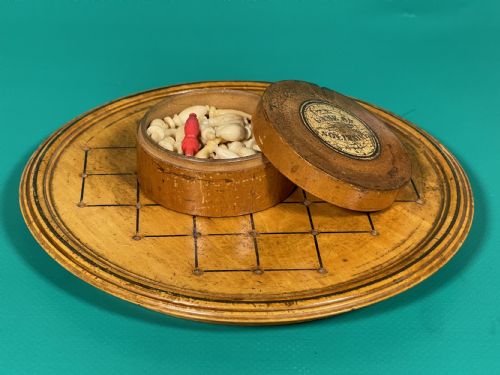 ANTIQUE TREEN PEG SOLITAIRE BOARD PEGS IN BOX - ADDITIONAL PHOTO 15