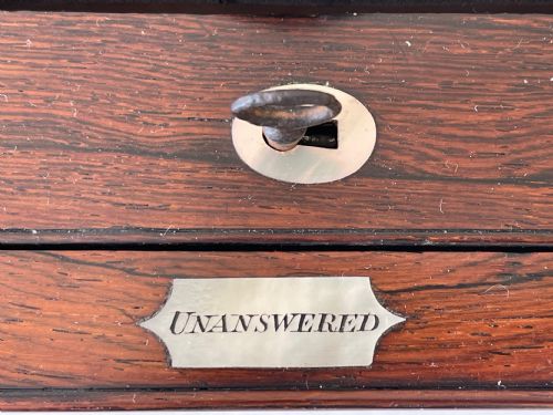 ANTIQUE ROSEWOOD FRETWORK LETTER BOX - ADDITIONAL PHOTO 15