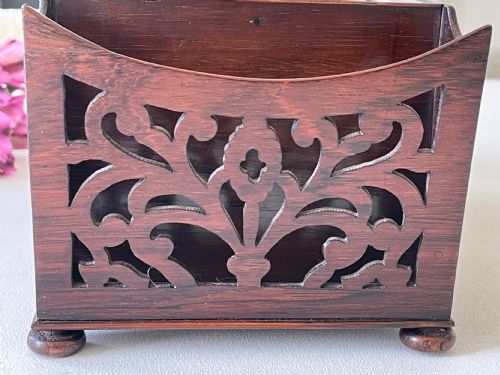 ANTIQUE ROSEWOOD FRETWORK LETTER BOX - ADDITIONAL PHOTO 21