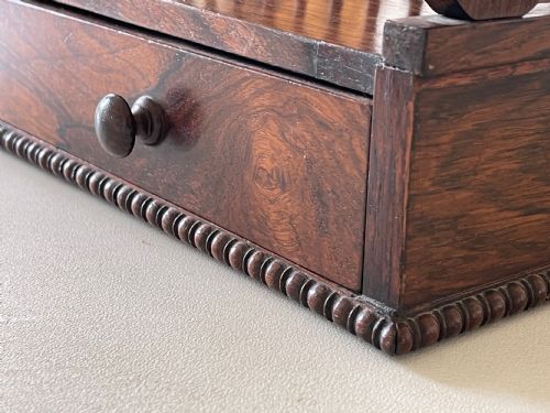 ANTIQUE IRISH ROSEWOOD PORTABLE BOOK CARRIER STAMPED WILLIAMS GIBTON - ADDITIONAL PHOTO 5