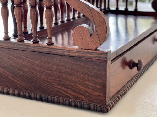 ANTIQUE IRISH ROSEWOOD PORTABLE BOOK CARRIER STAMPED WILLIAMS GIBTON - ADDITIONAL PHOTO 11