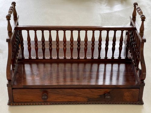 ANTIQUE IRISH ROSEWOOD PORTABLE BOOK CARRIER STAMPED WILLIAMS GIBTON - ADDITIONAL PHOTO 15