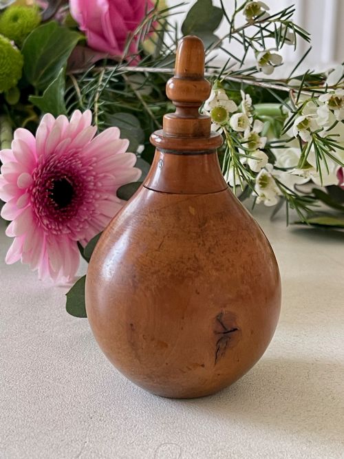 ANTIQUE TREEN SPICE FLASK - ADDITIONAL PHOTO 3