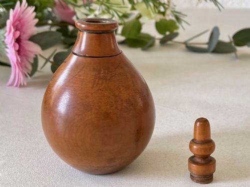 ANTIQUE TREEN SPICE FLASK - ADDITIONAL PHOTO 5