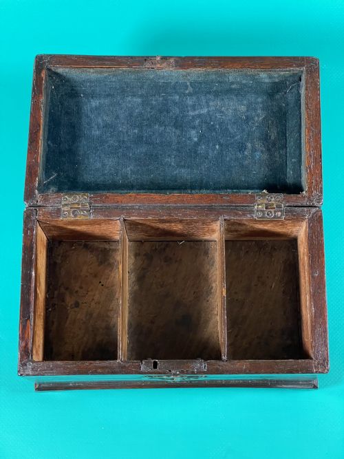ANTIQUE GEORGIAN TEA CHESTCADDY SECRET DRAWER - ADDITIONAL PHOTO 2