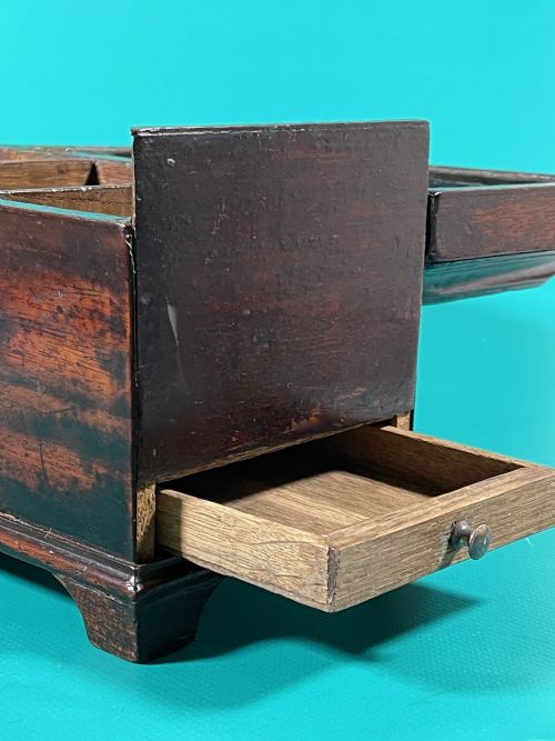ANTIQUE GEORGIAN TEA CHESTCADDY SECRET DRAWER - ADDITIONAL PHOTO 3