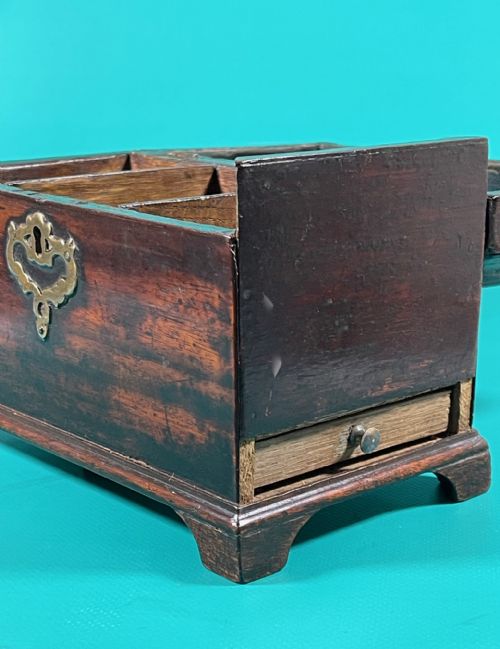 ANTIQUE GEORGIAN TEA CHESTCADDY SECRET DRAWER - ADDITIONAL PHOTO 4