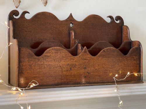 ANTIQUE MAHOGANY STATIONERY HOLDER - ADDITIONAL PHOTO 2