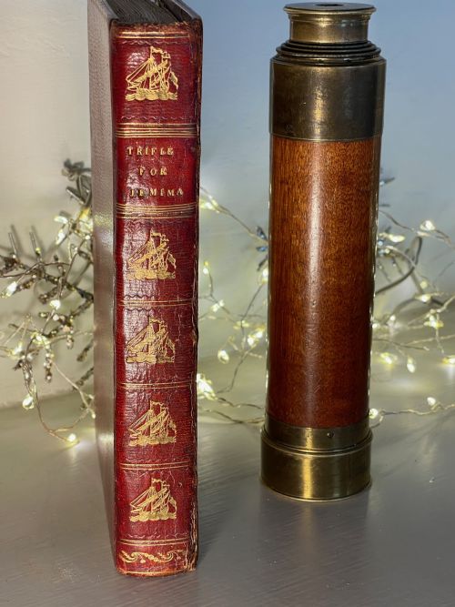 ANTIQUE FOUR DRAW TELESCOPE SIGNED LENTON LONDON - ADDITIONAL PHOTO 2