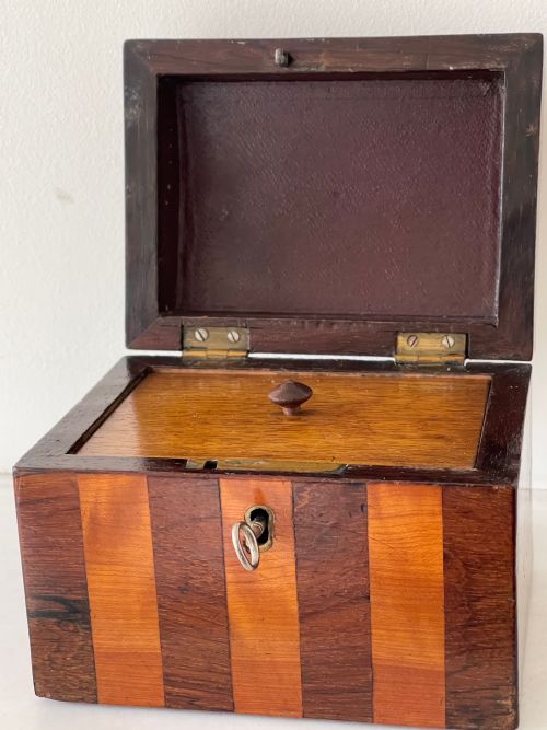 A GEORGIAN DOMED TOPPED TEA CADDY - ADDITIONAL PHOTO 3
