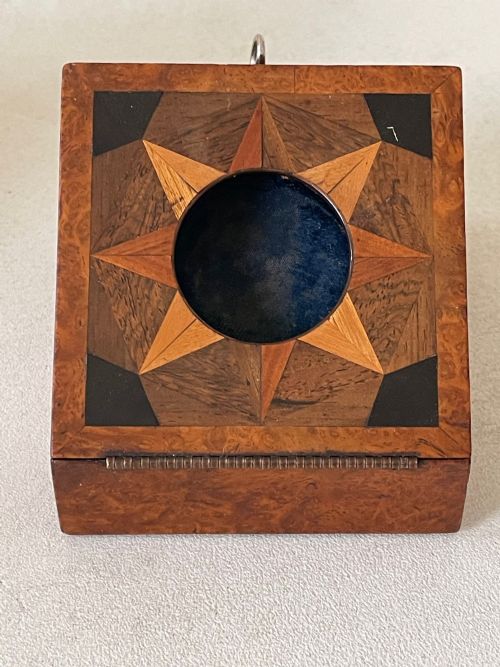 antique treen tunbridge ware pocket watch stand - CATEGORY: ANTIQUE MISCELLANEOUS - DATED 19TH CENTURY