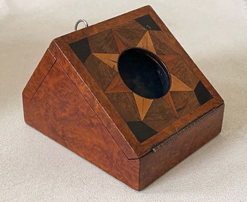 ANTIQUE TREEN TUNBRIDGE WARE POCKET WATCH STAND - ADDITIONAL PHOTO 1