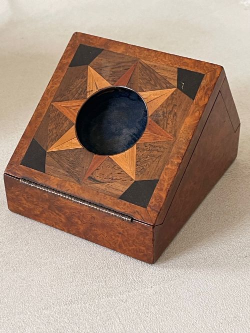 ANTIQUE TREEN TUNBRIDGE WARE POCKET WATCH STAND - ADDITIONAL PHOTO 5