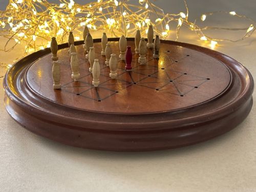 ANTIQUE MAHOGANY FOX AND GEESE GAME COMPLETE - ADDITIONAL PHOTO 3