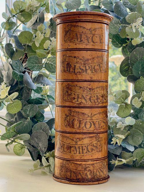 an antique treen six tier spice tower - CATEGORY: ANTIQUE BOXES - DATED 19TH CENTURY