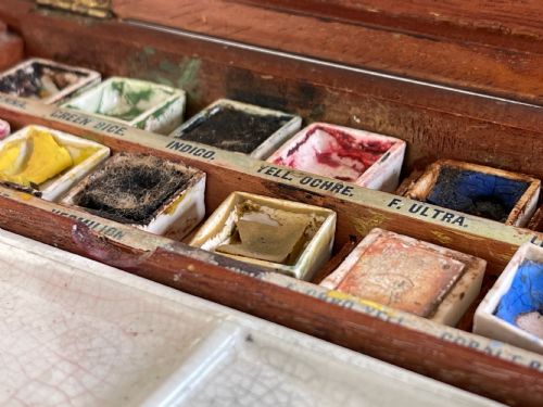 ANTIQUE ARTISTS WATERCOLOUR BOX - ADDITIONAL PHOTO 1