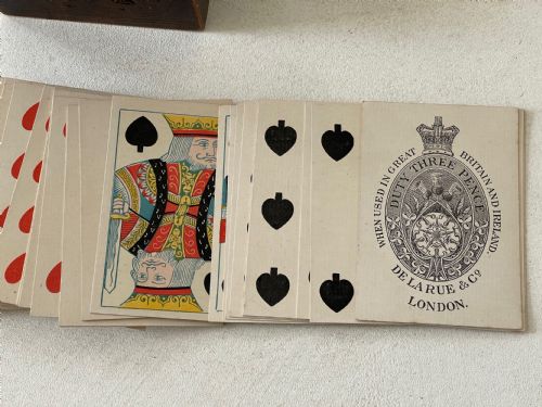 ANTIQUE PLAYING CARDS BOX CARDS HEART DECORATION - ADDITIONAL PHOTO 4