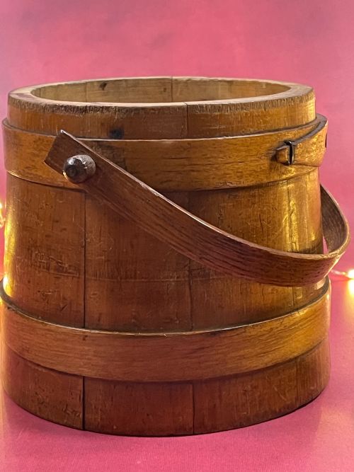 AN ANTIQUE TREEN FLOUR BARREL GOOD SMALL SIZE - ADDITIONAL PHOTO 4