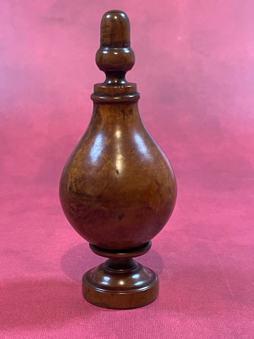 ANTIQUE TREEN BURR BOXWOOD SPICE FLASK - ADDITIONAL PHOTO 2