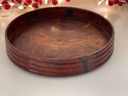 ANTIQUE MAHOGANY WINE BOTTLE COASTER - ADDITIONAL PHOTO 2
