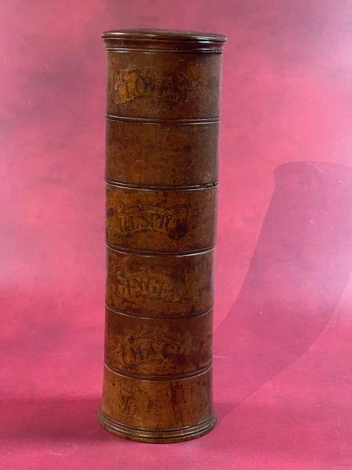 a rare antique six tier spice tower - CATEGORY: ANTIQUE BOXES - DATED 19TH CENTURY