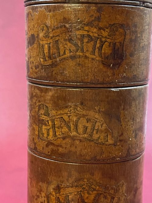 A RARE ANTIQUE SIX TIER SPICE TOWER - ADDITIONAL PHOTO 9