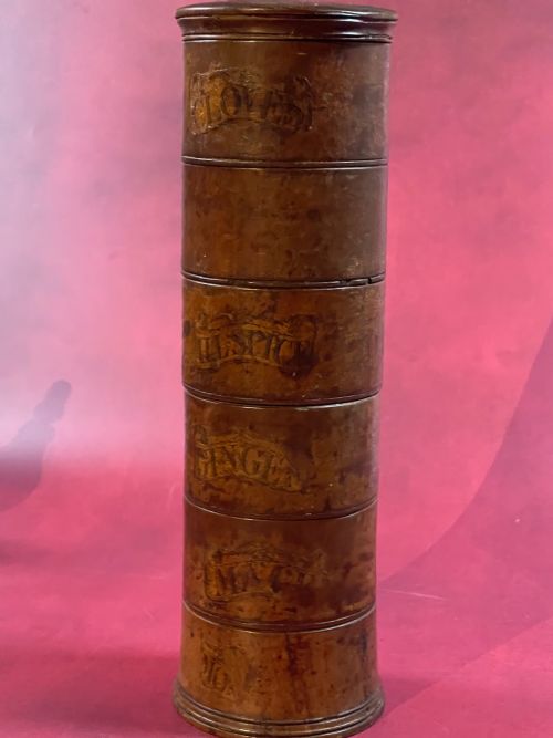A RARE ANTIQUE SIX TIER SPICE TOWER - ADDITIONAL PHOTO 11