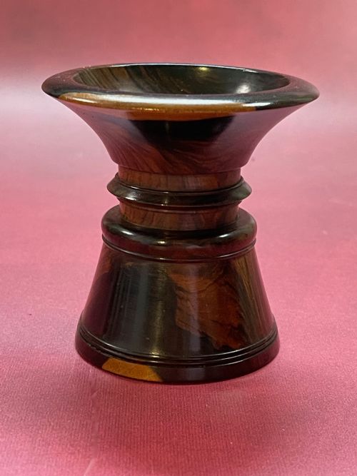 ANTIQUE TREEN LIGNUM VITAE POUNCE POT - ADDITIONAL PHOTO 3