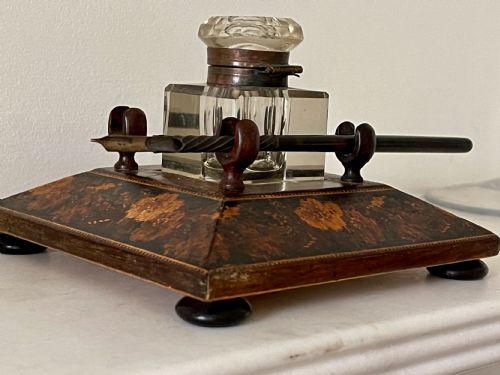 ANTIQUE TUNBRIDGE WARE INK AND PEN STAND - ADDITIONAL PHOTO 10