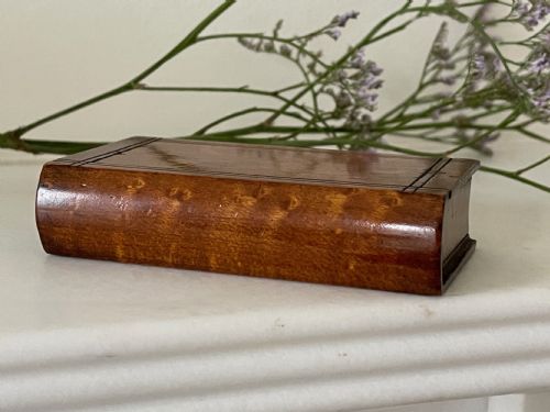 ANTIQUE TREEN BIRDS EYE MAPLE SNUFF BOX - ADDITIONAL PHOTO 2